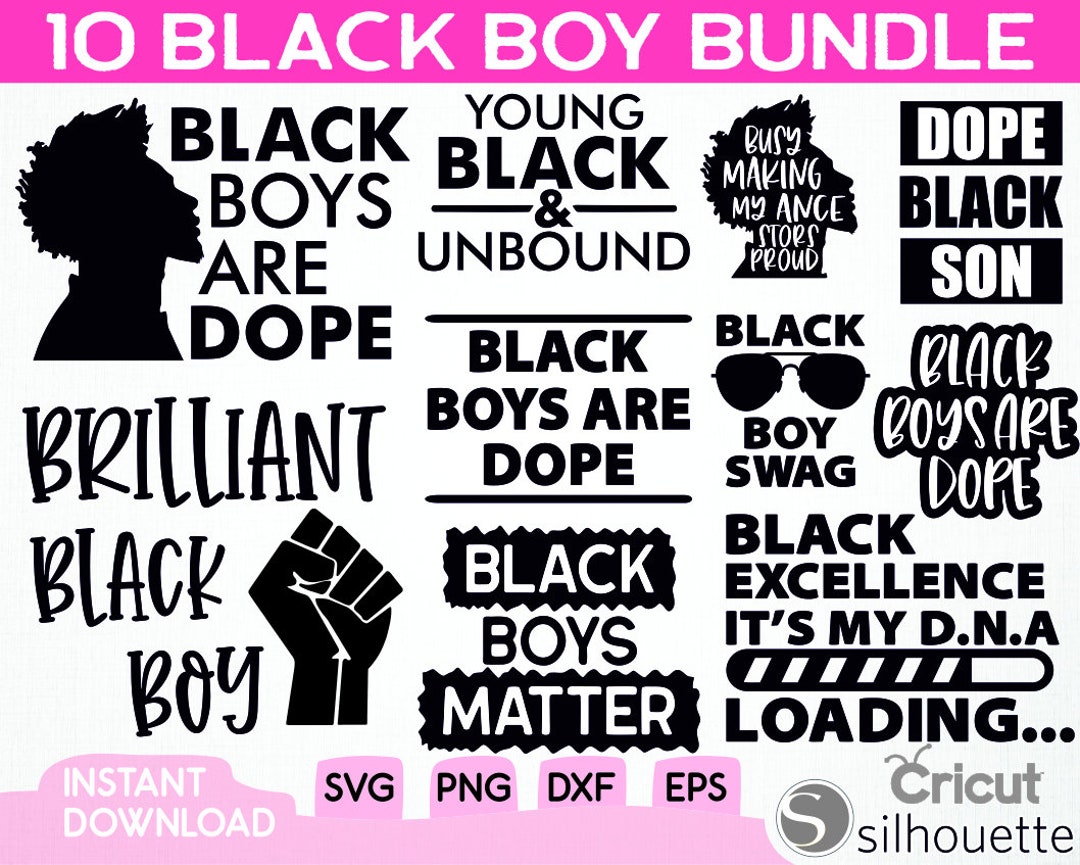Black Boy Bundle Svg, Black Boy Svg, African American Svg, Black Child ...