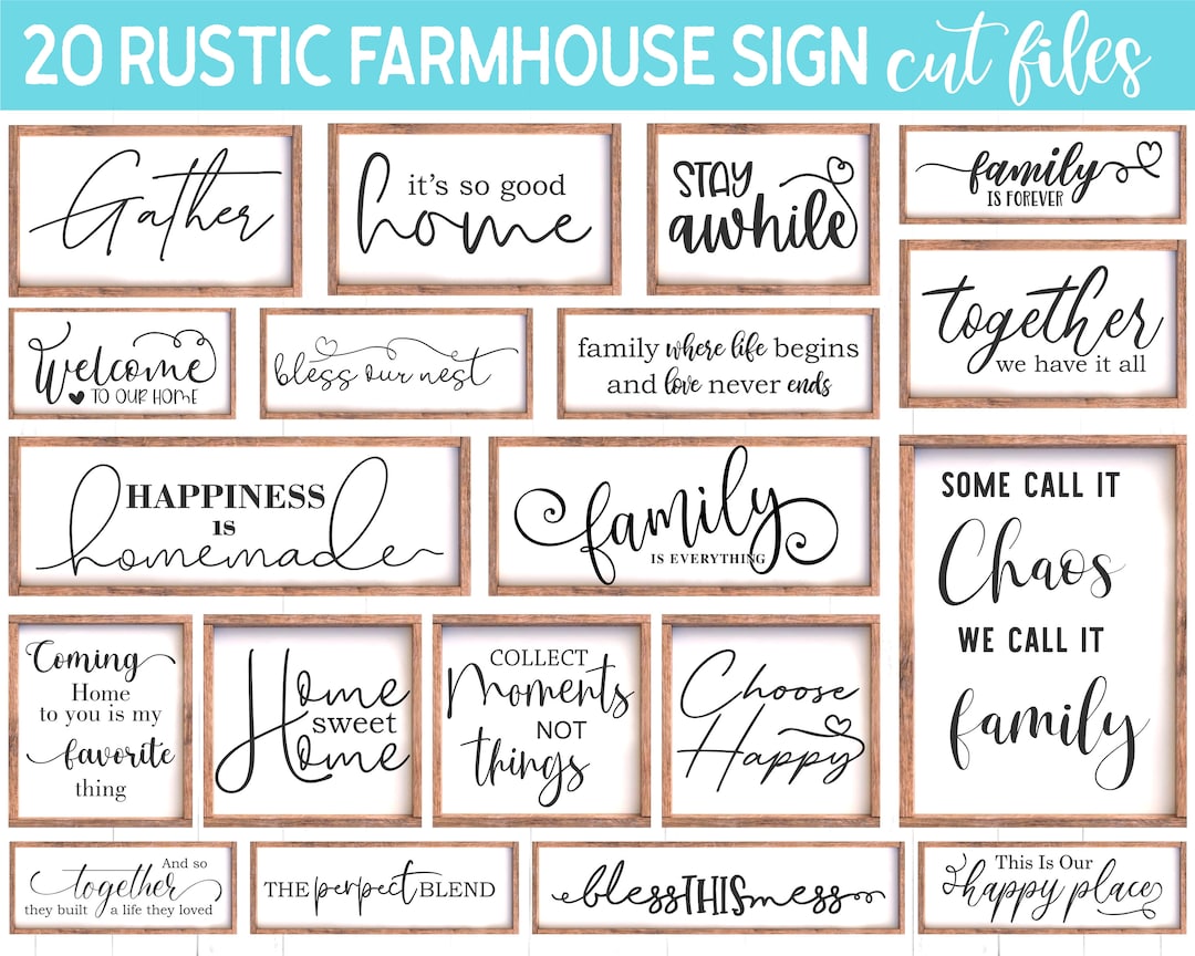 Farmhouse Sign Svg Bundle. Farmhouse Quotes Svg Bundle. Family Quote ...