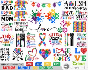 Autism Svg Bunde,Autism Puzzle Svg,Autism Awareness Svg,Autism Mom Svg,Be Kind Svg,Puzzle Piece Svg, Heart,Quotes,Love,Cricut,Cut files