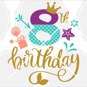 Mermaid tail number 8 SVG Dxf ,Mermaid SVG Silhouette and Cricut Cut design, Silhouette & Cricut Cut design, Clip art, T-shirt iron on