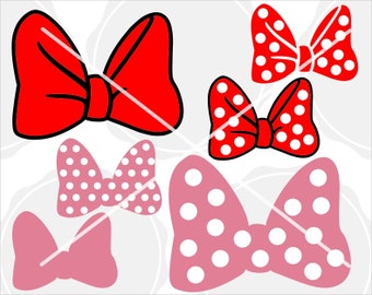 Mama Mouse bow Svg Bundle • LAYERED Cute Bow Svg • Polka Dots Svg, Birthday Svg, Gift for her, png descarga instantánea svg para cricut y