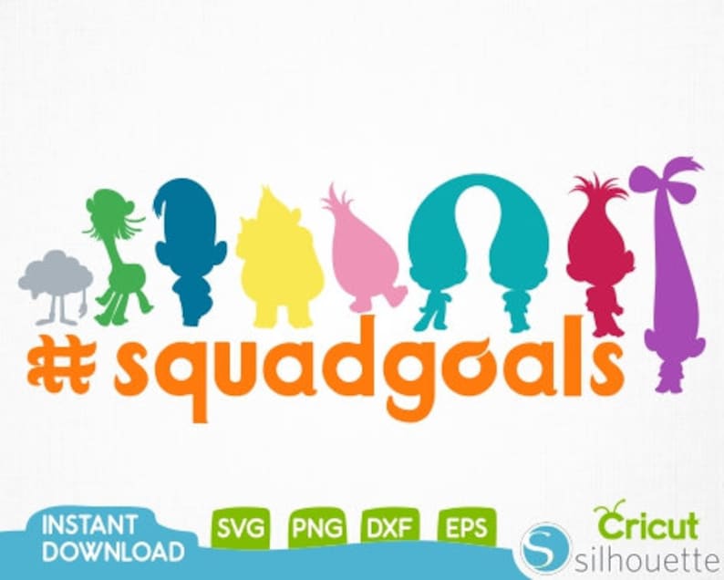Download Instant Download Dxf Eps Png Cut Files For Cutting Machines Silhouette Cameo Trolls Squadgoals Svg Troll Poppy Hair Svg Design Space Clip Art Art Collectibles