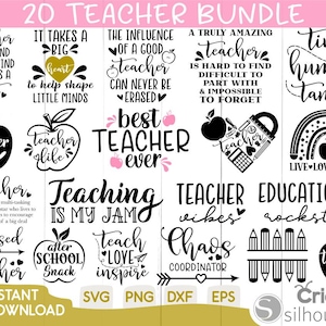 Teacher Svg Bundle, Teacher Quote Svg, Teacher Svg, Teacher Life Svg, School Quote Svg, Teach Love Inspire,School, Apple, svg,dxf,png