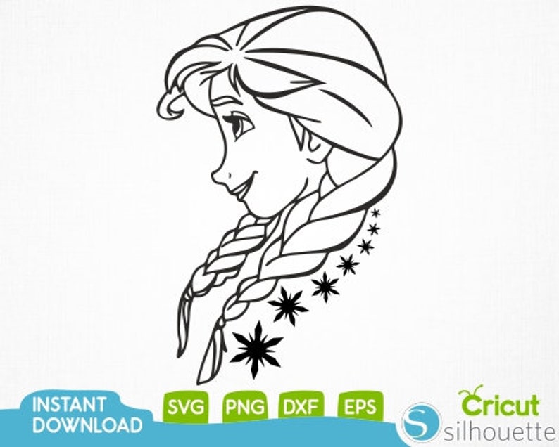 Download Silhouette Vector Anna Frozen Svg Eps Instant Download Png Cut Files Disney World Disneyland Frozen Clipart Frozen Svg Dxf Cricut Clip Art Art Collectibles