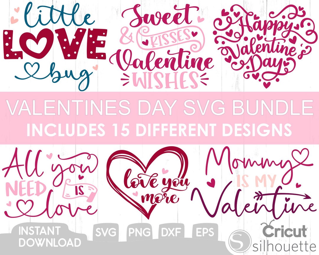Valentines Svg Bundle, Valentines Day Svg, Happy Valentine Svg ...