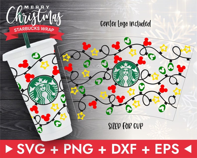 Disney Christmas Light Wrap Cold Cup Svg,Starbucks Wrap Svg,Disney Christmas Light Svg,Christmas Light Venti Cold Cup,Starbucks Tumbler 