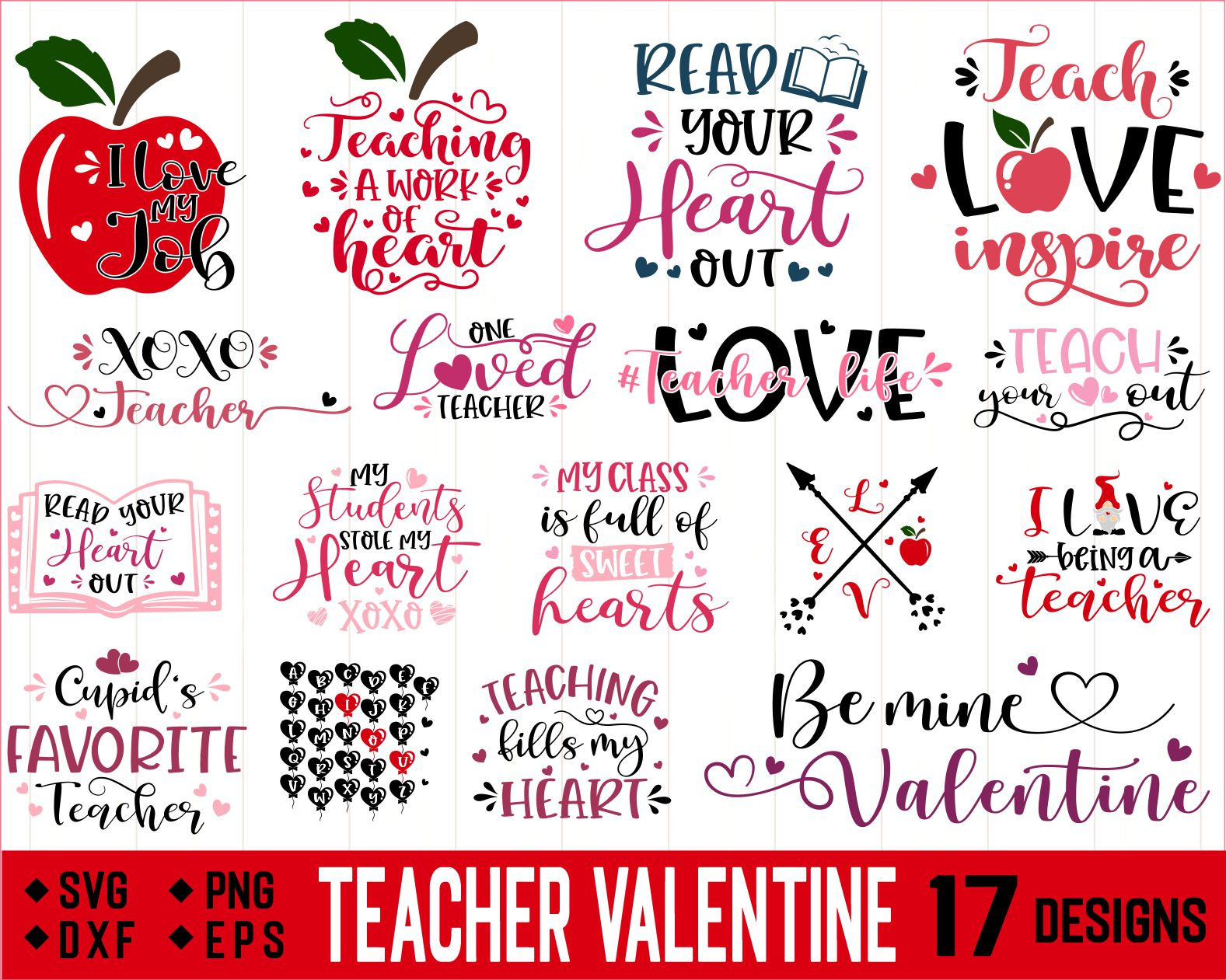 Teacher Valentines Day SvgValentines day Svg Teacher SVG | Etsy