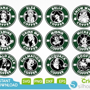 24oz Full Wrap Coffee Cold Cup Svg, Cute Princess Svg, Cartoon Svg, DIY Venti Cup 24 Oz, Instant Download, Venti Wrap Tumbler Svg, Cricut