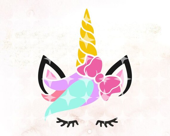 Download Unicorn With Hair Bow Svg Unicorn Face Svg Magical Design Etsy PSD Mockup Templates