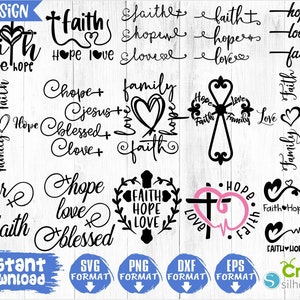 Glauben Svg Bundle, Christian Svg, Glauben Hoffnung Liebe Svg, Glauben Kreuz Svg, Kreuz Svg, Jesus Svg, Bibel Svg, gesegnete Liebe Svg, Cricut, Silhouette Svg