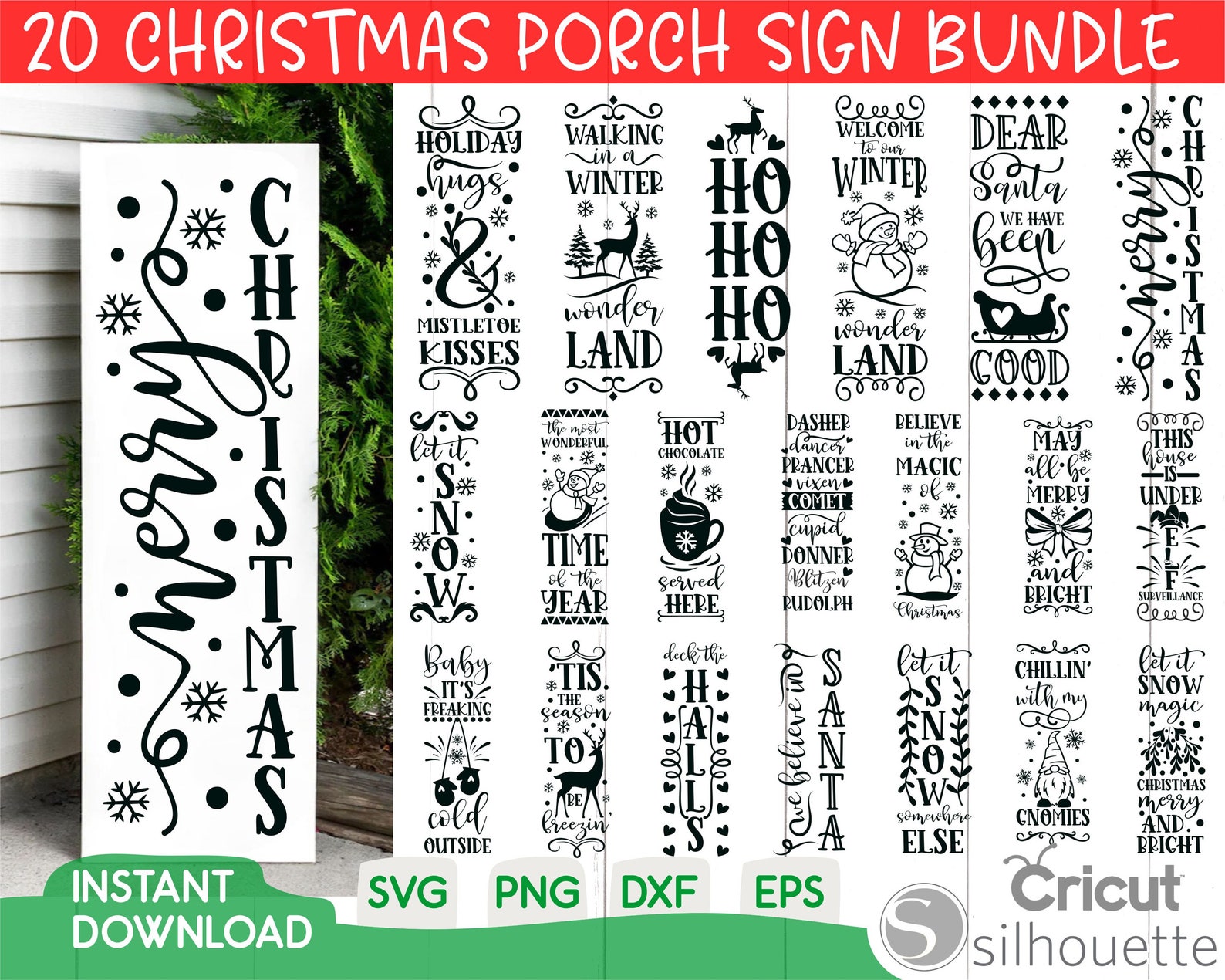 Christmas Porch Sign Svg Bundlechristmas Svg Farmhouse Svg Etsy