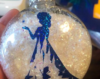 6-116「氷の国のプリンセスと雪だるま」シーグラスアート　姫　雪　冬　雑貨 6-116「氷の国のプリンセスと雪だるま」シーグラスアート 姫 雪