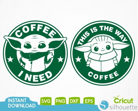 Free Free 140 Baby Yoda Coffee Svg SVG PNG EPS DXF File