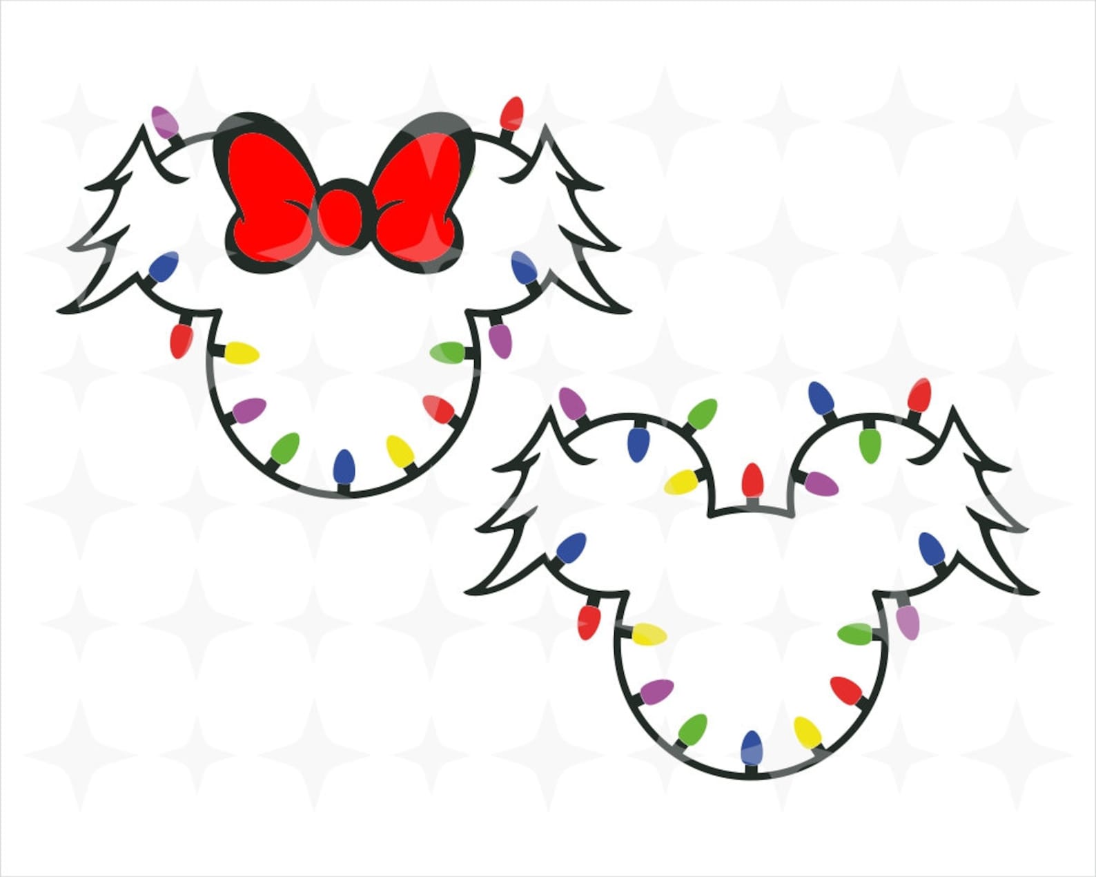 Mickey Head With Christmas Lights SVG Disney Christmas Svg Etsy