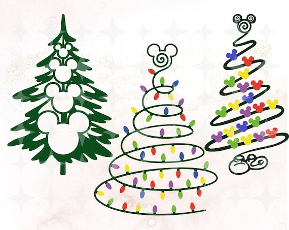 Download Mickey Mouse Christmas Tree Svg Christmas Tree Svg Swirly Etsy