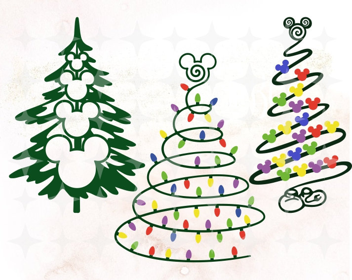 Christmas Svg, Christmas Tree Svg, Merry Christmas svg, Swirly Christmas Svg, Winter Snow Santa Deer Svg, Mouse Svg, Lights Svg,Gift for her