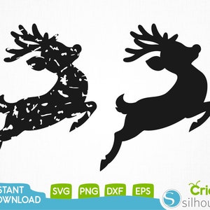Kerst rendier Jumping Svg, Rendier Jumping Svg, Kerstmis Svg, Grunge Jumping Rendier Svg, Merry Christmas, Rendier Svg, Bestanden voor Cricut
