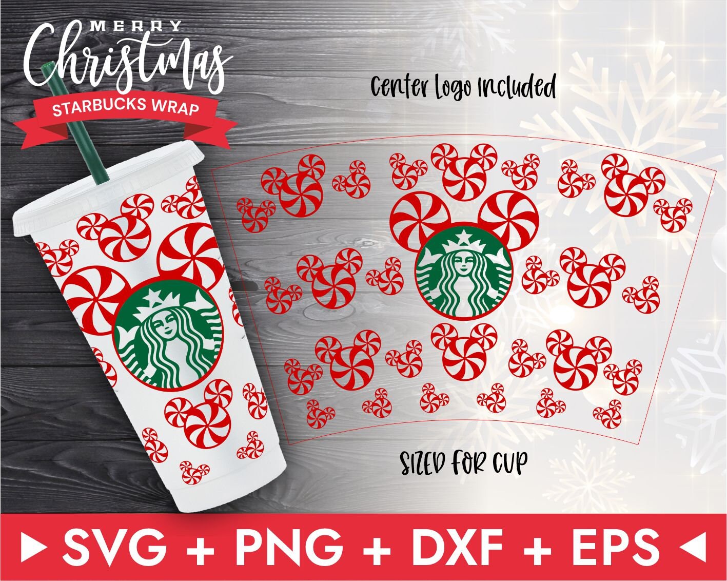 Disney Christmas Wrap Svg,Starbucks Cold Cup Svg,Starbucks Svg,Mickey…