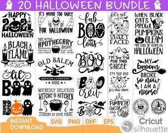 ハロウィーン バンドル SVG ファイル、カボチャ SVG、ブー SVG、トリック オア トリート SVG、面白いハロウィーンの名言、ハロウィーンの格言、ハロウィーンの名言バンドル
