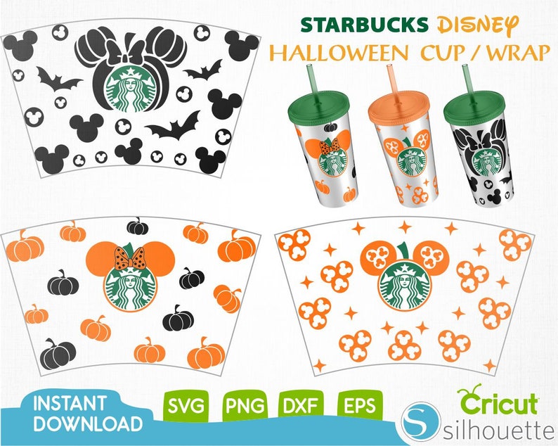 Full Wrap Halloween Pumpkin Starbucks Cup Svg, Disne Svg,Halloween Svg,DIY Venti Cup 24 Oz, Instant Download,Starbucks Wrap Svg,Cricut 