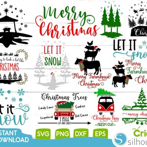 Mery FarmHouse Navidad Svg Bundle,Mery Navidad Svg,Farmhouse Svg,Let it Snow Svg,Christmas Tree Fresh Cut,Christmas Svg,Joy Svg