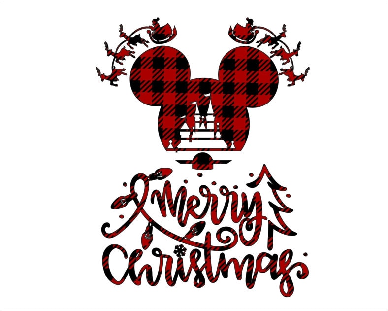 Christmas Disney SVG / Disneyland Castle with Minnie Head / | Etsy
