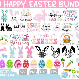 Happy Easter Bundle Svg,Easter Svg,Bunny Svg,Easter Monogram Svg,Easter Egg Hunt Svg,Happy Easter,My First Easter Svg,Cut Files for Cricut