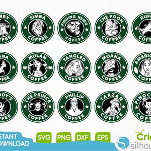 24oz Full Wrap Coffee Cold Cup Svg, Svg princesse mignonne, Cartoon Svg, DIY Venti Cup 24 Oz, Téléchargement instantané, Venti Wrap Tumbler Svg, Cricut