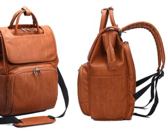 vegan leather nappy backpack