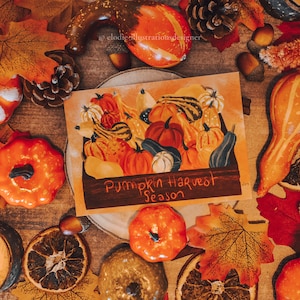 Pumpkin Harvest season card