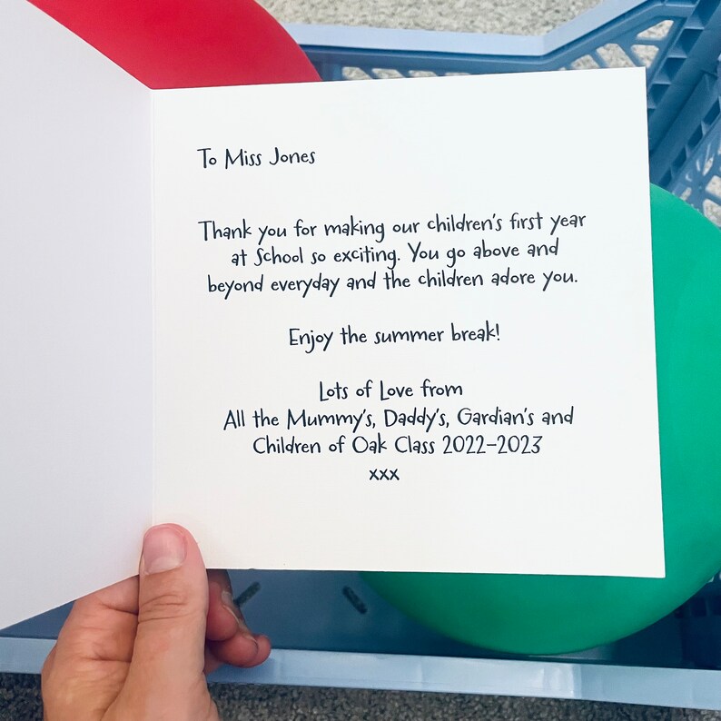 Personalised Teacher Thank You Card Nursery Card End of Term - Etsy UK