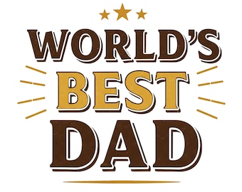 World's best dad vintage graphic art vector *Digital Download*
