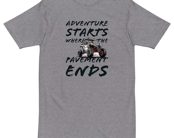 Adventure starts utv side x side off road Men’s premium heavyweight tee