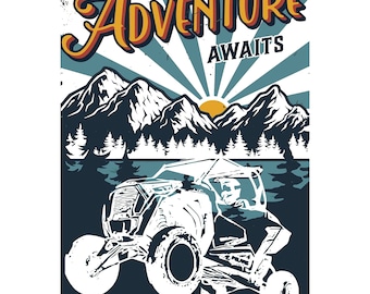 Adventure awaits RZR graphic digital art poster DIGITAL DOWNLOAD