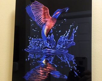 Elvis  Kingfisher Painting by Paul Herber on Aluminum Print
