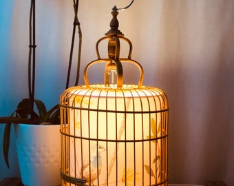 Chinoiserie lamp | Etsy Chinoiserie lampshade Pink and cream