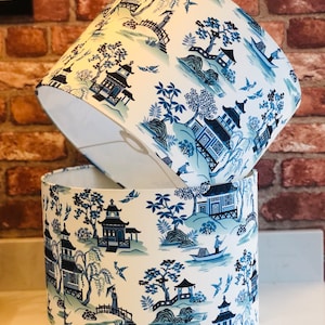 Blue and White Traditional Chinoiserie Lampshade