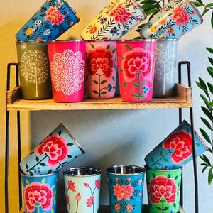 Hand-painted Stainless Steel/Enamel Tumbler from Kashmir image 1