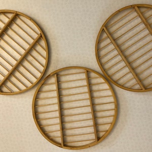 Set of three bamboo trivets
