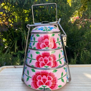 Pink Tiffin Lunchbox from Kashmir