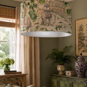 Indian Elephant Lampshade – Silver Lined