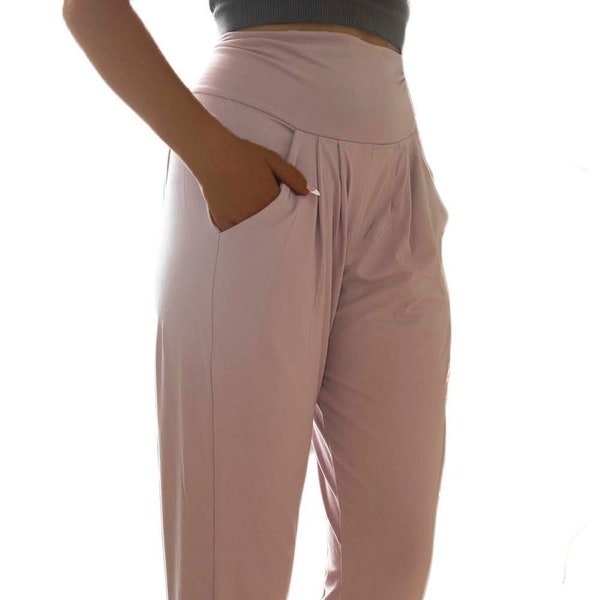 Women's Dusty Rose buttery soft Yoga waistband Harem Pants