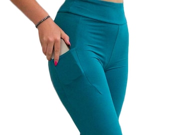 Leggings bleu sarcelle pour femmes, ceinture de yoga douce et douce comme du beurre