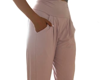 Women's Dusty Rose buttery soft Yoga waistband Harem Pants