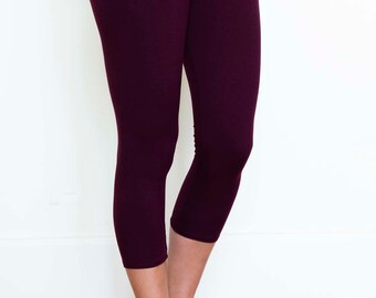 ladies burgundy leggings