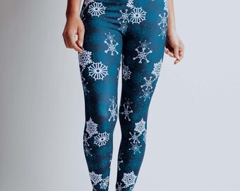 snowflake running leggings