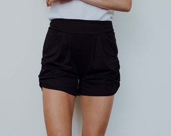 black evening shorts