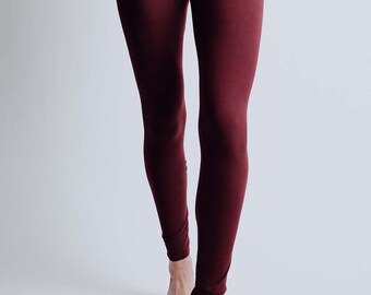 ladies burgundy leggings