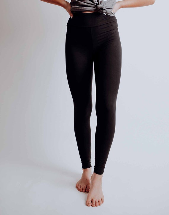 Women's Black Buttery Soft Yoga Waistband Leggings -  UK