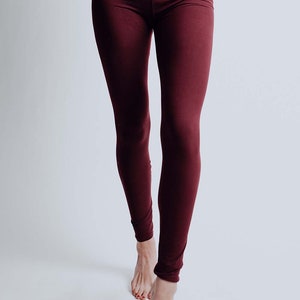 Women's Burgundy Solid buttery soft Yoga waistband Leggings